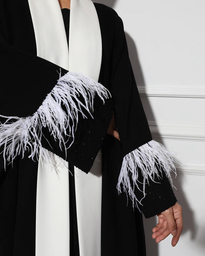 Black abaya - | حصه لاين