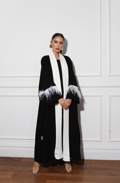 Black abaya - | حصه لاين