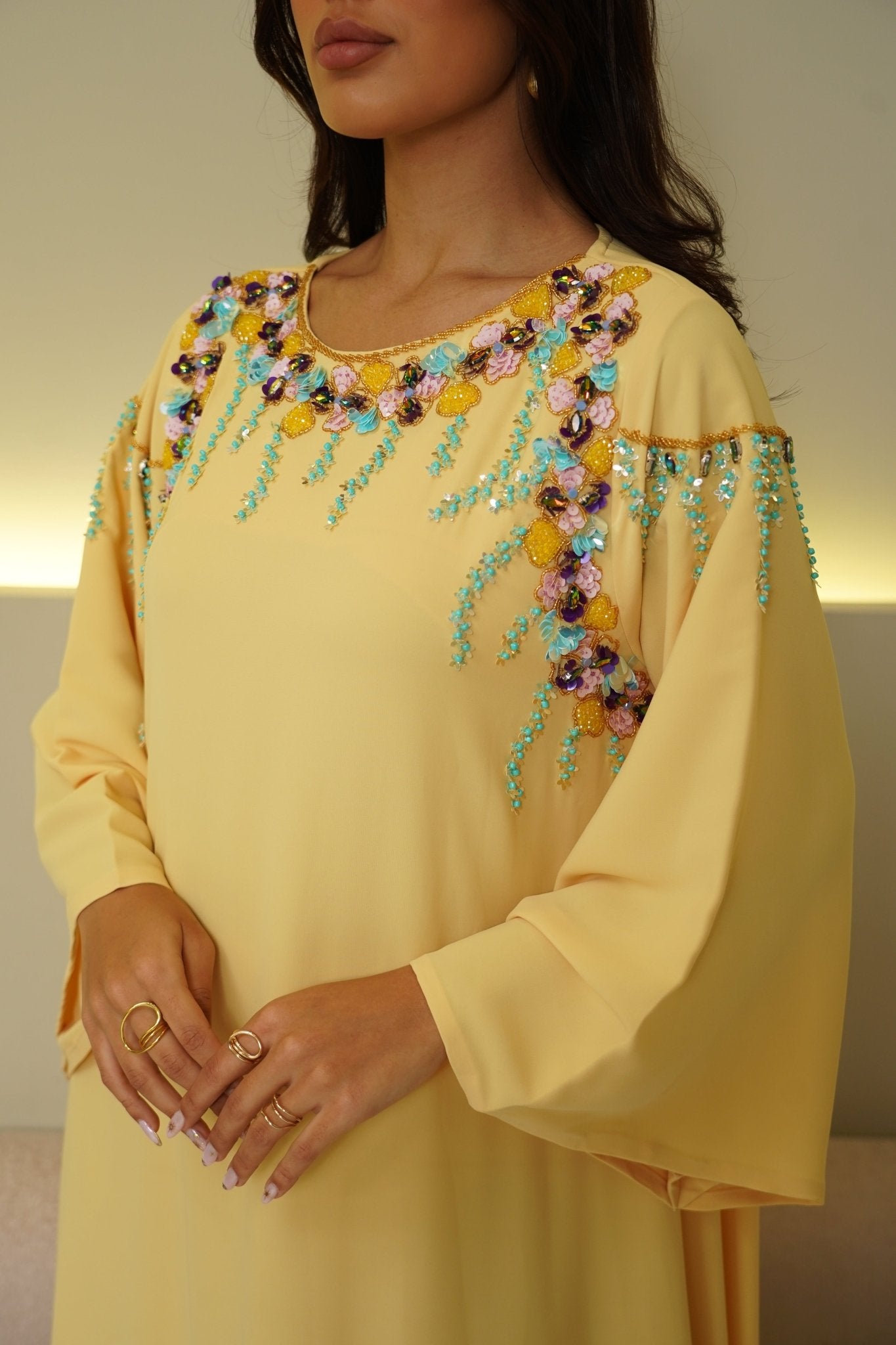 Yellow embroidery - | حصه لاين