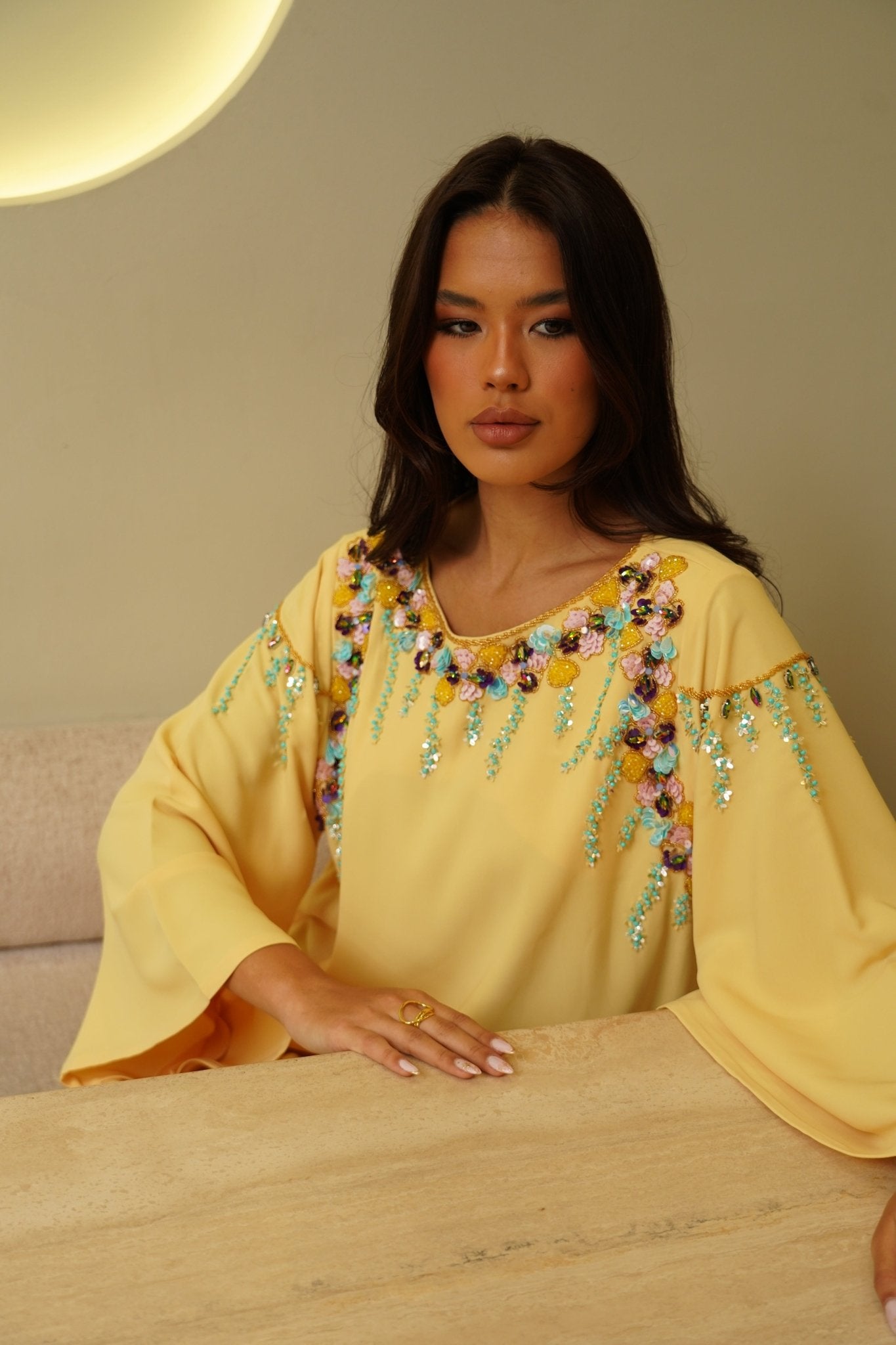 Yellow embroidery - | حصه لاين