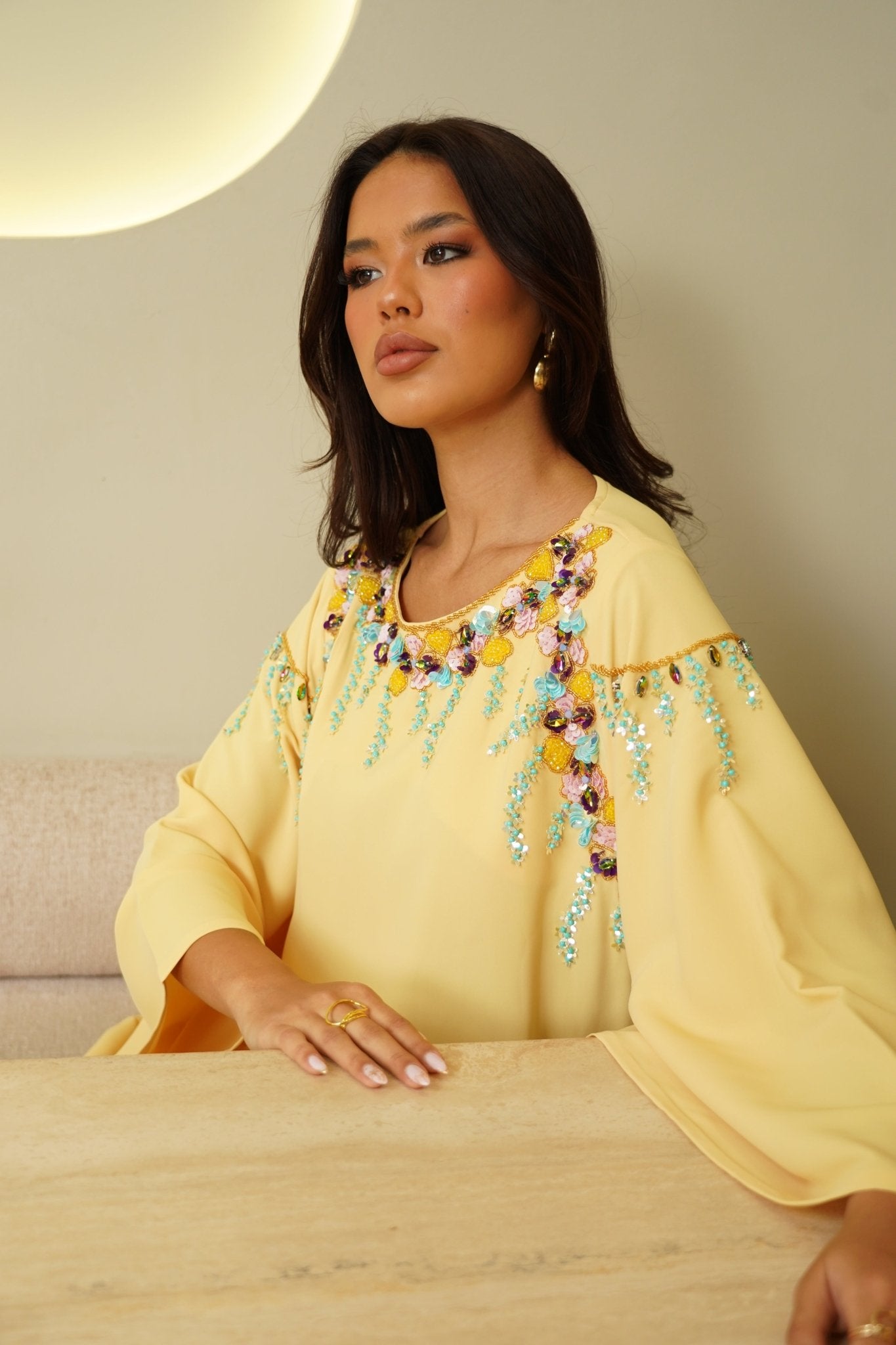 Yellow embroidery - | حصه لاين